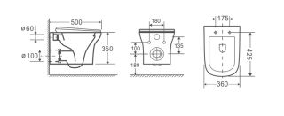 Подвесной унитаз Ceruttispa AMI Aria CT8780